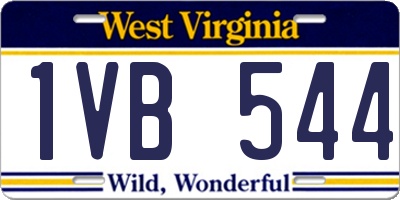 WV license plate 1VB544
