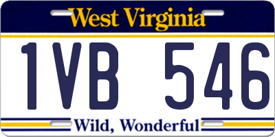 WV license plate 1VB546