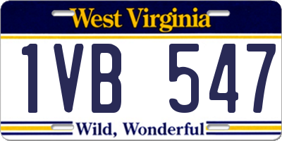 WV license plate 1VB547