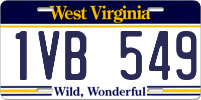 WV license plate 1VB549