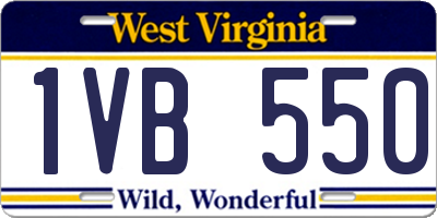 WV license plate 1VB550