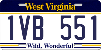 WV license plate 1VB551