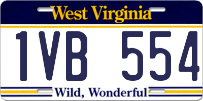 WV license plate 1VB554