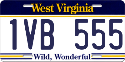 WV license plate 1VB555