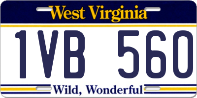 WV license plate 1VB560