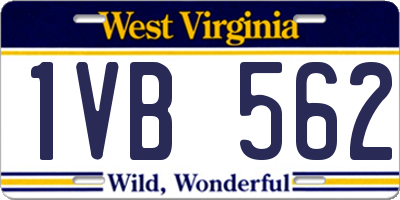 WV license plate 1VB562