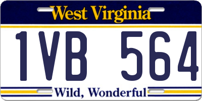 WV license plate 1VB564