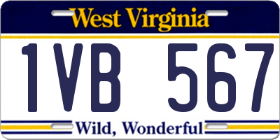 WV license plate 1VB567