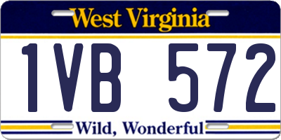 WV license plate 1VB572