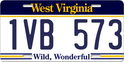 WV license plate 1VB573