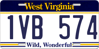 WV license plate 1VB574