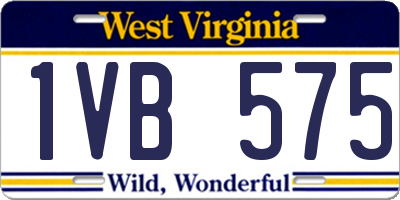 WV license plate 1VB575