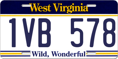 WV license plate 1VB578