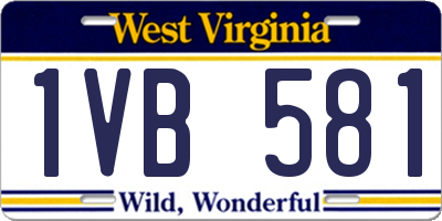 WV license plate 1VB581