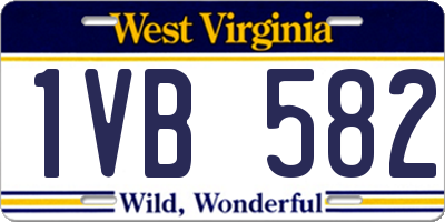 WV license plate 1VB582