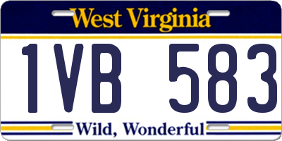 WV license plate 1VB583