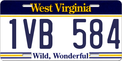 WV license plate 1VB584