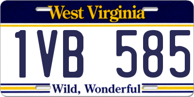 WV license plate 1VB585
