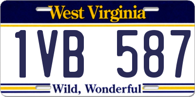 WV license plate 1VB587
