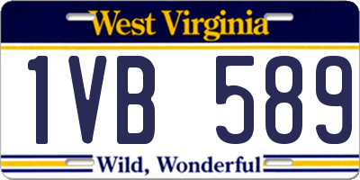 WV license plate 1VB589