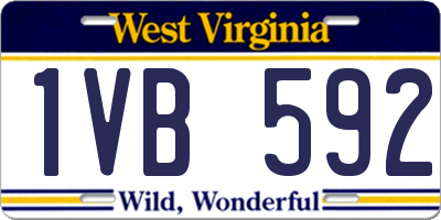 WV license plate 1VB592