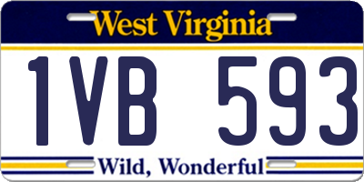 WV license plate 1VB593