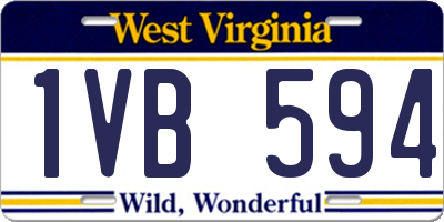 WV license plate 1VB594