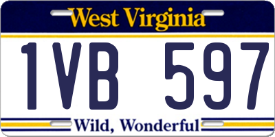 WV license plate 1VB597