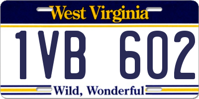 WV license plate 1VB602