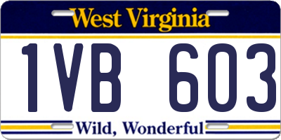 WV license plate 1VB603