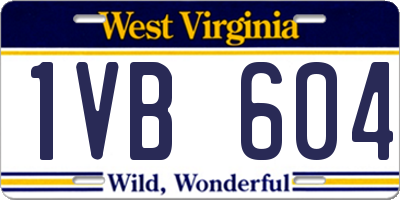 WV license plate 1VB604