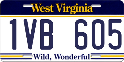 WV license plate 1VB605