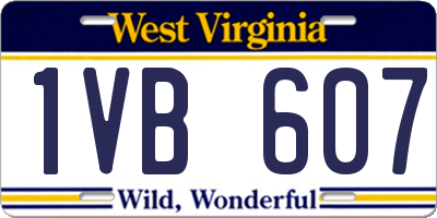 WV license plate 1VB607