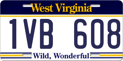 WV license plate 1VB608