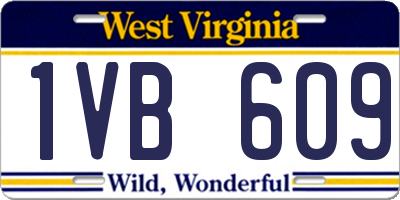 WV license plate 1VB609