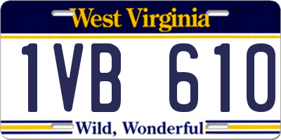 WV license plate 1VB610