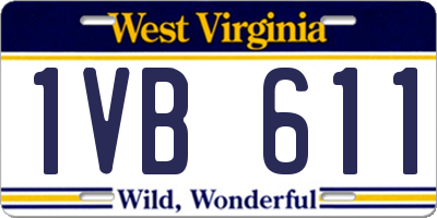 WV license plate 1VB611