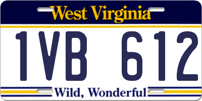 WV license plate 1VB612