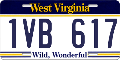 WV license plate 1VB617