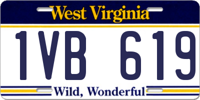 WV license plate 1VB619