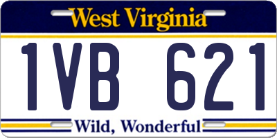 WV license plate 1VB621
