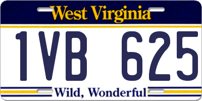 WV license plate 1VB625