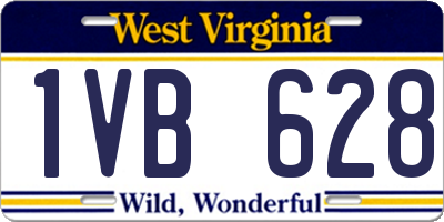 WV license plate 1VB628