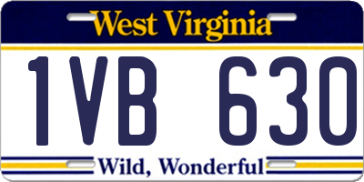 WV license plate 1VB630
