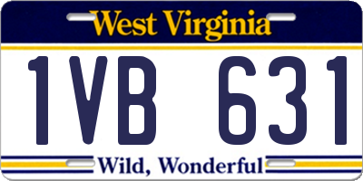 WV license plate 1VB631