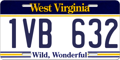 WV license plate 1VB632