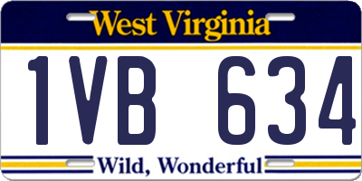 WV license plate 1VB634