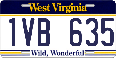 WV license plate 1VB635