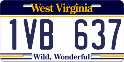 WV license plate 1VB637