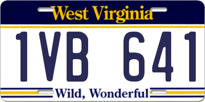 WV license plate 1VB641